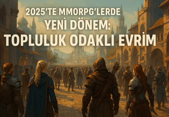 2025'te MMORPG dünyasında topluluk odaklı evrim: fütüristik şehir meydanında oyuncu karakterleri ve etkileşim sahnesi